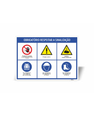 Placa de Aviso Personalizada 120x100cm - Alvará de Licenciamento de Obras - MOD. 2 - Horizontal