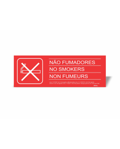 Sinal Não Fumadores em Vinil Autocolante ou PVC Opaco