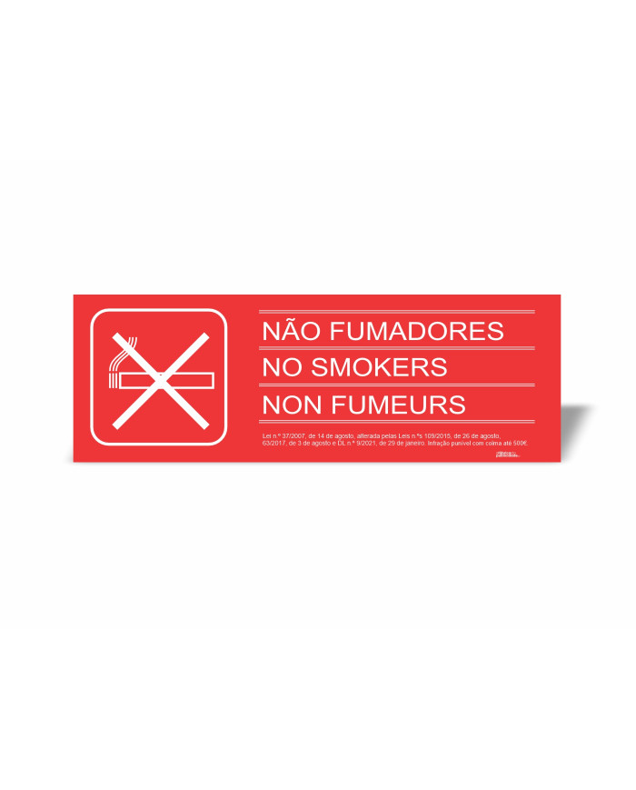 Sinal Não Fumadores em Vinil Autocolante ou PVC Opaco