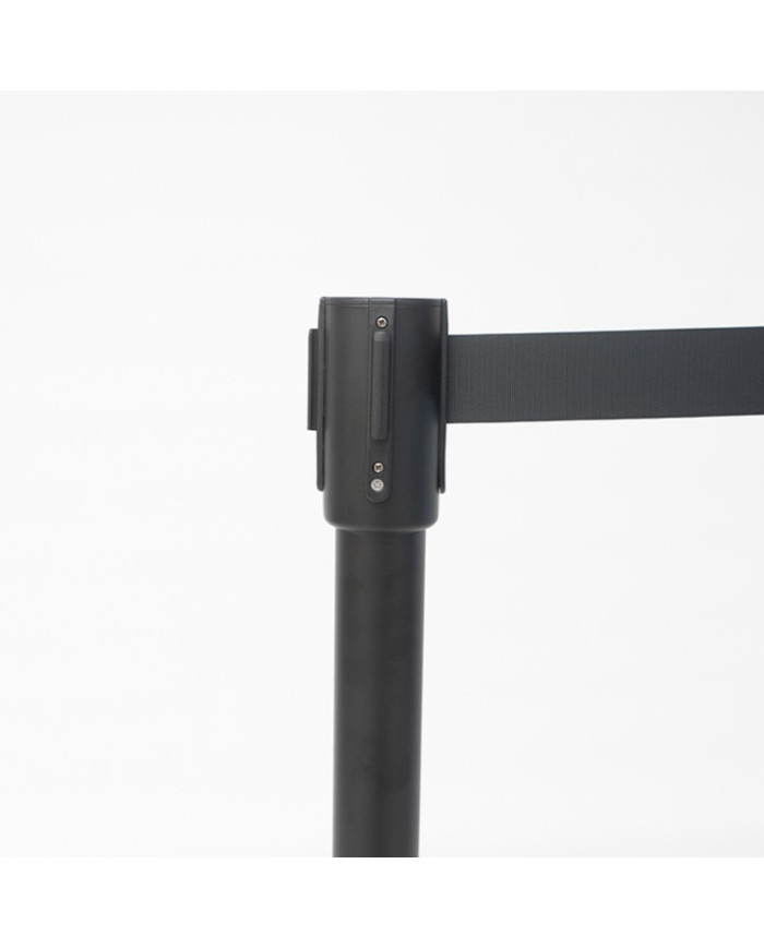 Poste Separador de Filas com fita 3mt - Preto