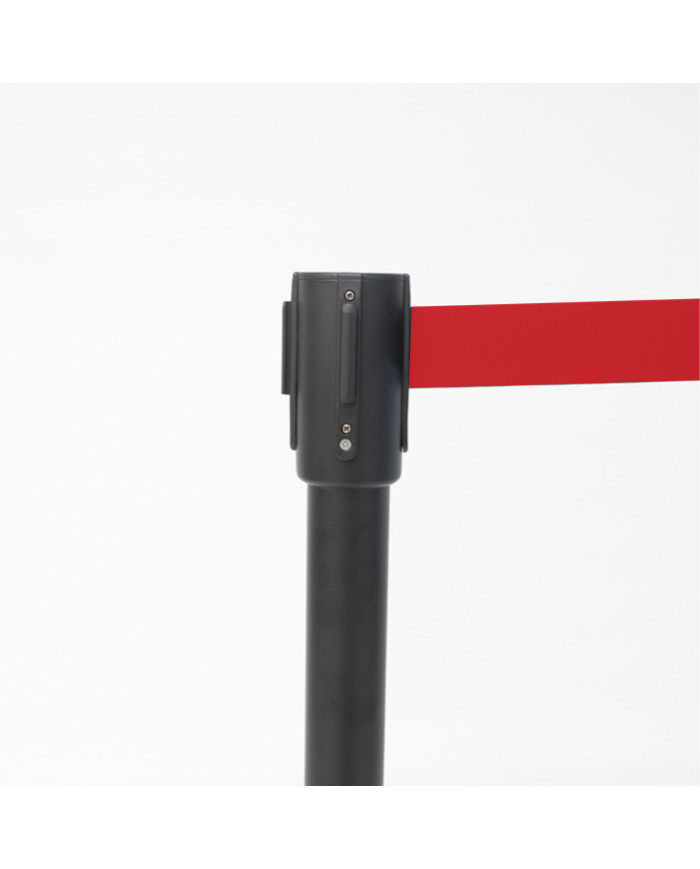 Poste Separador de Filas com fita 3mt - Preto