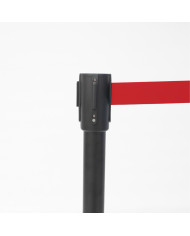 Poste Separador de Filas com fita 3mt - Preto