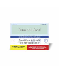 Placa de Obra c/ sinalética de segurança aplicada às necessidades (Horizontal)