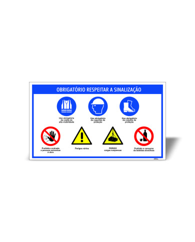 Placa Sinalética com Normas de Segurança - MOD001