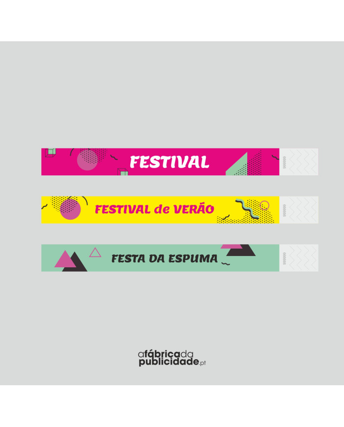 Pulseira de eventos 25mm Tyvec com impressão digital laser