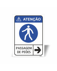 Placa Atenção Passagem de Peões - Dir. Placa Atenção Passagem de Peões - Dir.
