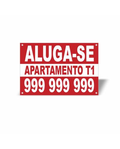 Placa informativa - ALUGA-SE + TIPOLOGIA